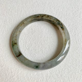 56.3mm A-Grade Natural Green Grey Modern Round Bangle No. 600121