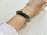 52.4mm A-Grade Natural Bluish Green Jadeite Modern Round Bangle No. 600153