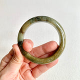 52.8mm A-Grade Natural Greenish Brown Modern Round Bangle No. 600150