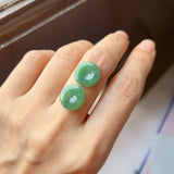 7 cts A-Grade Natural Imperial Green Jadeite Donut Pair No.180821