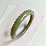 53.1mm A-Grade Natural Yellowish Green Brown Traditional Round Bangle No. 152028