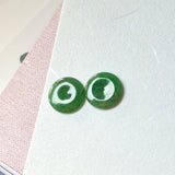 7 cts A-Grade Natural Imperial Green Jadeite Donut Pair No.180821