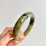 52.8mm A-Grade Natural Greenish Brown Modern Round Bangle No. 600150