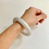 56.2mm A-Grade Natural White Traditional Round Bangle No. 330028