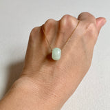 A-Grade Natural Light Green Jadeite Barrel Pendant No. 172497