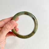 52.8mm A-Grade Natural Greenish Brown Modern Round Bangle No. 600150