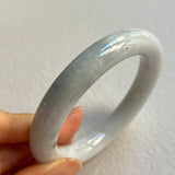 57.6mm A-Grade Natural Lavender Green Jadeite Traditional Round Bangle No. 151679