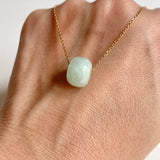 A-Grade Natural Light Green Jadeite Barrel Pendant No. 172495