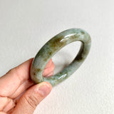 54mm A-Grade Natural Bluish Green Brown Traditional Round Bangle No. 152027