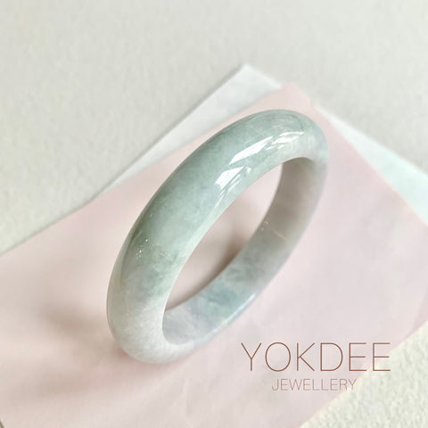 56.3mm A-Grade Natural Lavender Green Modern Round Bangle No. 151881