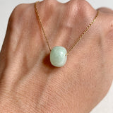 A-Grade Natural Light Green Jadeite Barrel Pendant No. 172495