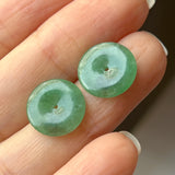 7 cts A-Grade Natural Imperial Green Jadeite Donut Pair No.180821