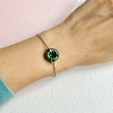 A-Grade Natural Dark Green Jadeite Bagel Bracelet No.190444