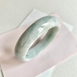 58.6mm A-Grade Natural Green Floral Modern Round Bangle No. 600123