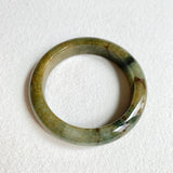 52.8mm A-Grade Natural Greenish Brown Modern Round Bangle No. 600150