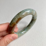 54mm A-Grade Natural Bluish Green Brown Traditional Round Bangle No. 152027