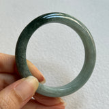 52.4mm A-Grade Natural Bluish Green Jadeite Modern Round Bangle No. 600153