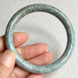 53mm A-Grade Natural Bluish Green Jadeite Traditional Round Bangle No. 152029