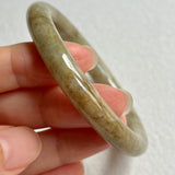 50.1mm A-Grade Natural Greenish Yellow Jadeite Traditional Round Bangle No. 152032