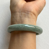 52.4mm A-Grade Natural Bluish Green Jadeite Modern Round Bangle No. 600153