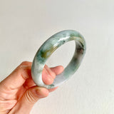 58.6mm A-Grade Natural Bluish Green Modern Round Bangle No. 600166