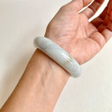 58.1mm A-Grade Natural White Green Modern Round Bangle No. 600145