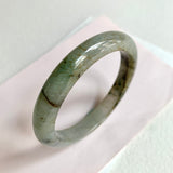 56.3mm A-Grade Natural Green Grey Modern Round Bangle No. 600121