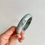 58.6mm A-Grade Natural Bluish Green Modern Round Bangle No. 600166