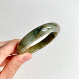 52.8mm A-Grade Natural Greenish Brown Modern Round Bangle No. 600150