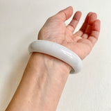 58.1mm A-Grade Natural White Green Modern Round Bangle No. 600145