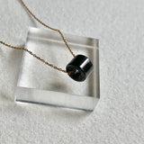 A-Grade Natural Light Black Jadeite Barrel Pendant No. 172491