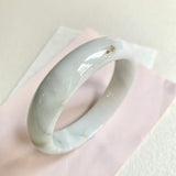 58.1mm A-Grade Natural White Green Modern Round Bangle No. 600145