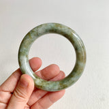 54mm A-Grade Natural Bluish Green Brown Traditional Round Bangle No. 152027