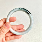 57.4mm A-Grade Natural Bluish Floral Modern Round Bangle No. 600159