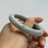 53.2mm A-Grade Natural Lavender Green Jadeite Modern Oval Bangle No. 152025