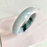 57.4mm A-Grade Natural Bluish Floral Modern Round Bangle No. 600159