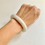 56.2mm A-Grade Natural White Traditional Round Bangle No. 330028