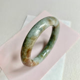 54mm A-Grade Natural Bluish Green Brown Traditional Round Bangle No. 152027