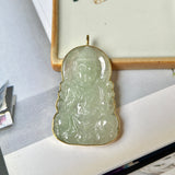 Setting balance A-Grade Natural Jadeite Goddess of Mercy Pendant No.600175