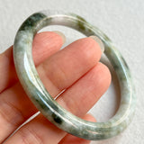 52.6mm A-Grade Natural Bluish Green Modern Round Bangle No. 152030