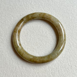 50.1mm A-Grade Natural Greenish Yellow Jadeite Traditional Round Bangle No. 152032