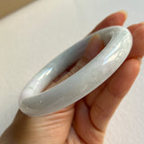 57.6mm A-Grade Natural Lavender Green Jadeite Traditional Round Bangle No. 151679