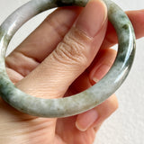 52.6mm A-Grade Natural Bluish Green Modern Round Bangle No. 152030