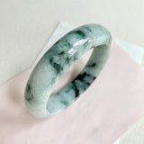 58mm A-Grade Natural Bluish Floral Round Bangle No. 600165