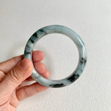 58mm A-Grade Natural Bluish Floral Round Bangle No. 600165