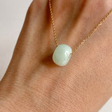 A-Grade Natural Light Green Jadeite Barrel Pendant No. 172496