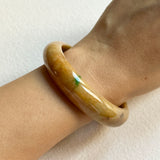 55.2mm A-Grade Natural Brown Jadeite Modern Round Bangle No. 600146