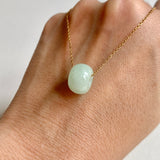 A-Grade Natural Light Green Jadeite Barrel Pendant No. 172497