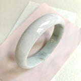 58.1mm A-Grade Natural White Green Modern Round Bangle No. 600145