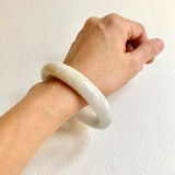 56.2mm A-Grade Natural White Traditional Round Bangle No. 330028